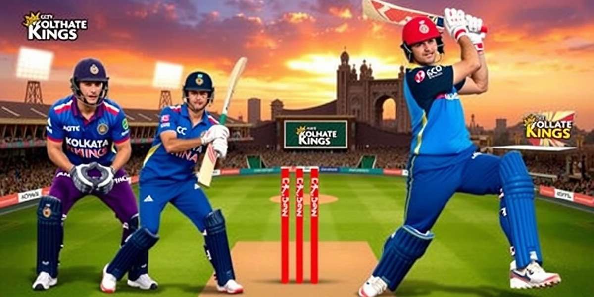 Kolkata Kings Clash Official Game Cover Kolkata Kings Clash Game Cover - Cricket players in action at Eden Gardens stadium with Kolkata skyline